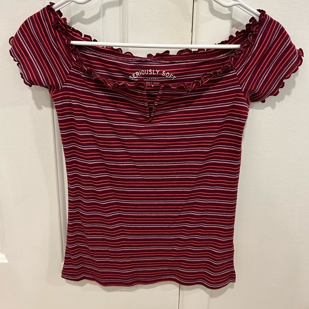 nice burgundy blouse, size m, fresh and soft
